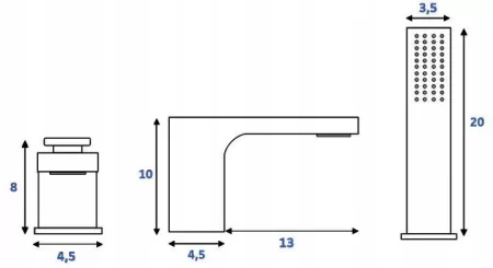 Смеситель на борт ванны Rea Sonic REA-B0185 