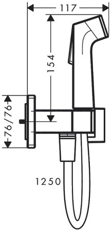 Гигиенический душ со смесителем Hansgrohe Bidette 29233340 Шлифованный черный хром 
