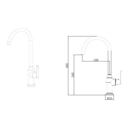 Смеситель для кухни Landberg LB-115002 Хром 