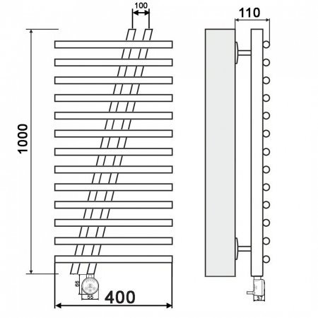 Полотенцесушитель электрический Ника Bamboo ЛБ7 100х40 