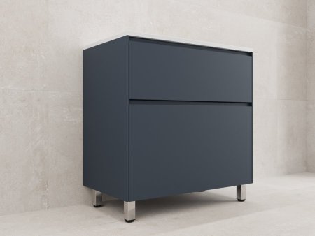 Тумба напольная "ЛИМА 80" эмаль, под раковину LINE 80, 2 ящ., PLUS, графит 