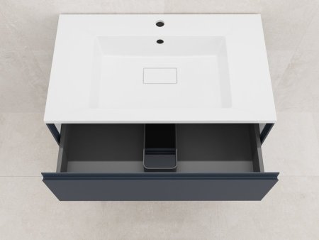 Тумба напольная "ЛИМА 80" эмаль, под раковину LINE 80, 2 ящ., PLUS, графит 