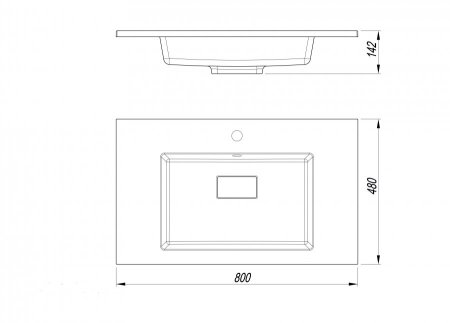 Тумба напольная "ЛИМА 80" эмаль, под раковину LINE 80, 2 ящ., PLUS, графит 