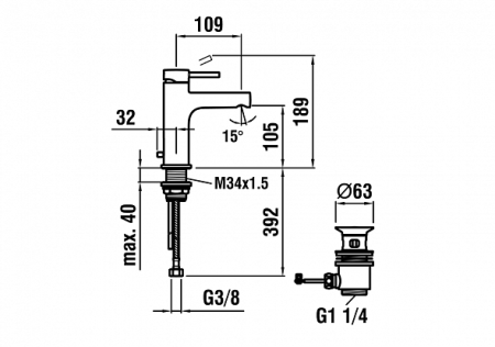 Смеситель для раковины Laufen Twinplus 3.1162.1.004.111.1 