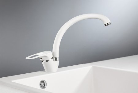 Смеситель Granula ST-03 для кухонной мойки, белый 