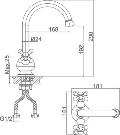 Смеситель для кухонной мойки D&K Hercules Hessen DA1422441 
