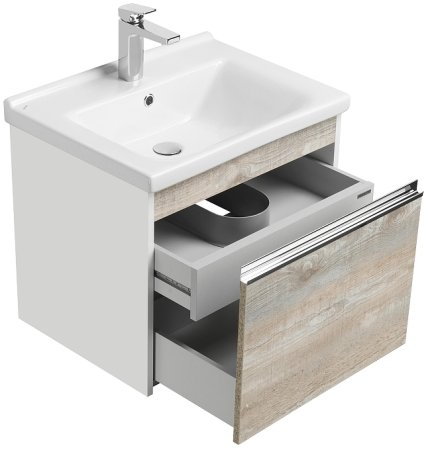 Тумба под раковину Aquaton Капри 60 1A230101KPDA0 подвесная Бетон пайн Белая 