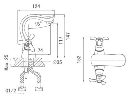 Смеситель D&K Documenta Hessen DA1212101 для раковины 