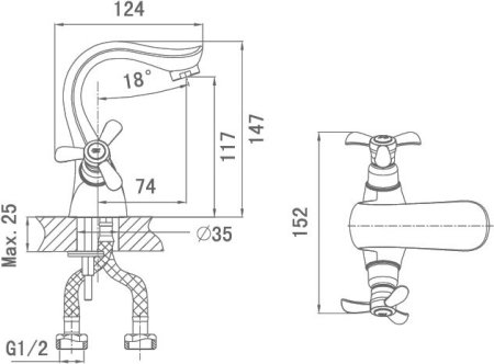 Смеситель D&K Documenta Hessen DA1212101 для раковины 