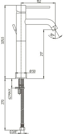 Смеситель для раковины Paini Cox 78CR205LLFTLMKM Хром 