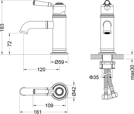 Смеситель Timo Arisa 5361/03F для раковины, черный 