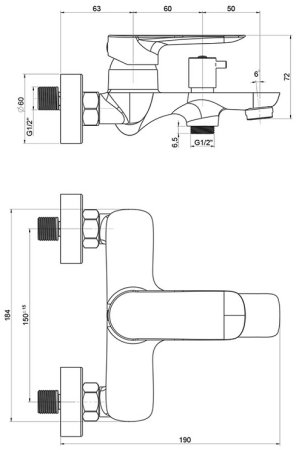 Смеситель для ванны Paini Garda 76CR111 Хром 