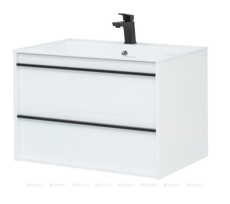 Тумба с раковиной Aquanet Lino 80 белый матовый 