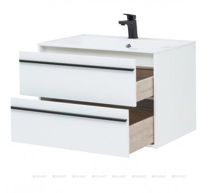 Тумба с раковиной Aquanet Lino 80 белый матовый 