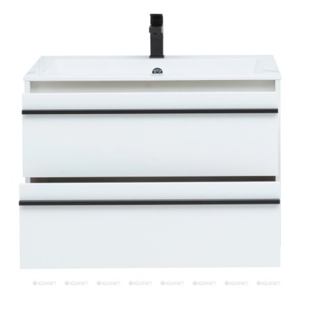 Тумба с раковиной Aquanet Lino 80 белый матовый 