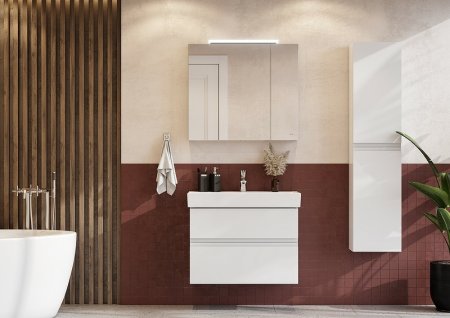 Зеркальный шкаф Roca Oleta 80 A857647806 с подсветкой Белый глянец 