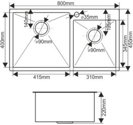 Кухонная мойка Melana Profline S8045HG Золото 