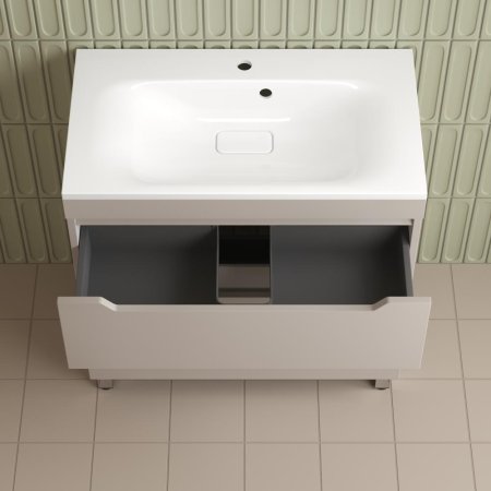 Тумба напольная Style Line "Остин" под раковину Фортуна 100 2 ящ крем эмаль PLUS 