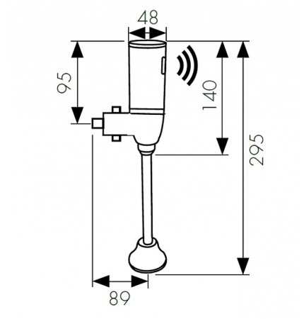 Смывное устройство для писсуара Kaiser 3800 Хром 