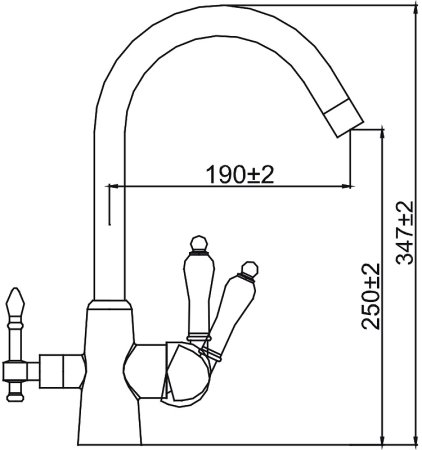Смеситель для кухни Kaiser Vincent 31744-3 Бронза 