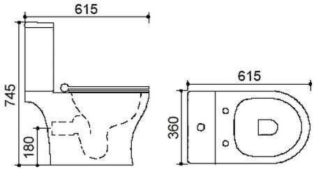 Унитаз компакт Azario Verde AZ-2224 с бачком и сиденьем Микролифт 