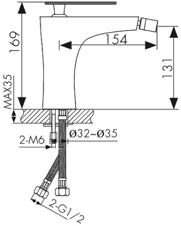 Смеситель для биде Kaiser Star 02088 Хром 