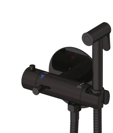 Гигиенический душ с термостатом Rose R915H, черный 