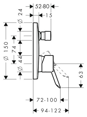 Смеситель Hansgrohe Focus Е 31744000 для ванны с душем 