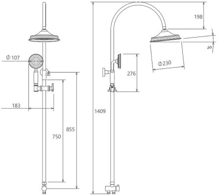 Душевая система Shouder Loubek 9022607 Золото матовое 