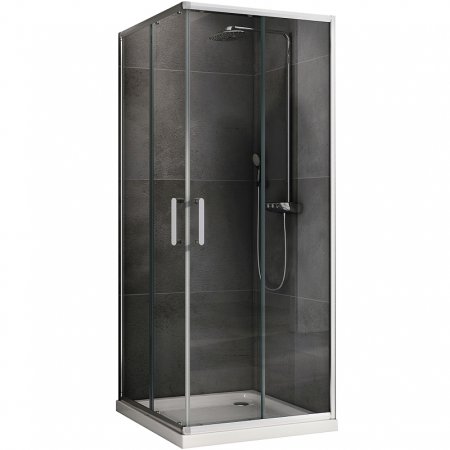 Душевой уголок Abber Schwarzer Diamant 100x100 AG021005 профиль Хром стекло прозрачное 