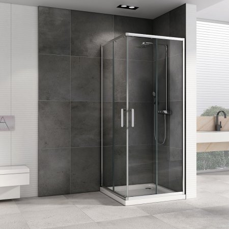 Душевой уголок Abber Schwarzer Diamant 100x100 AG021005 профиль Хром стекло прозрачное 