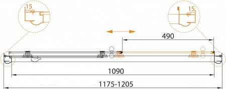 Душевой уголок Cezares Giubileo-AH-1 стекло с узором, золото 