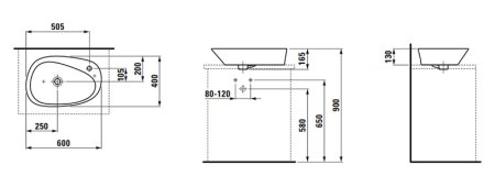 Раковина Laufen Palomba 8.1680.3.000.104.1 
