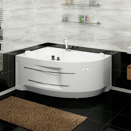 Акриловая ванна Radomir Vannesa Massage Ирма 160х105, с каркасом, экраном и полотенцедержателем, бал 