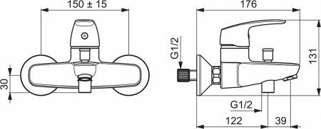 Смеситель Oras Safira 1040U для ванны с душем 