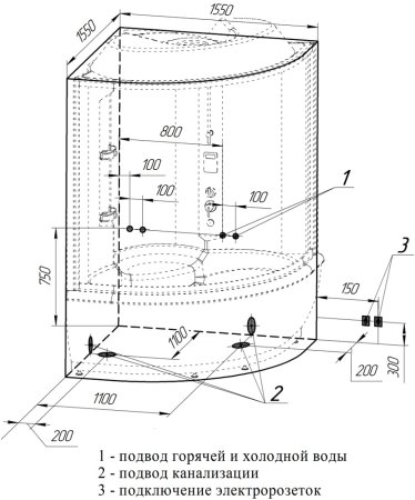 Душевой бокс Radomir Калифорния 2 стекло матовое 