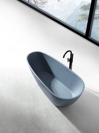 Ванна из искусственного камня Abber Dortmund 170x75 AM9911G Серая без гидромассажа 