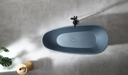 Ванна из искусственного камня Abber Dortmund 170x75 AM9911G Серая без гидромассажа 