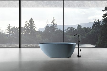 Ванна из искусственного камня Abber Dortmund 170x75 AM9911G Серая без гидромассажа 