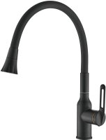 Смеситель для кухни с гибким изливом Raffine F303H-3, черный