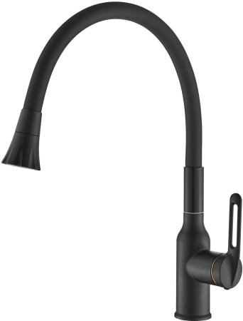 Смеситель для кухни с гибким изливом Raffine F303H-3, черный 