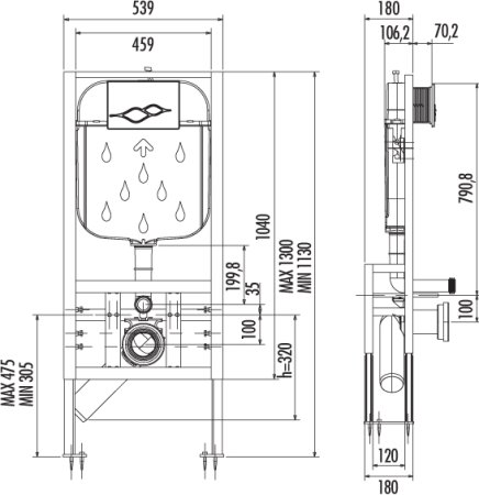Система инсталляции для унитазов Creavit GR5004.00 