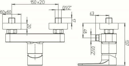 Смеситель для душа Paini Flat KKCR5112SLMKM Хром 