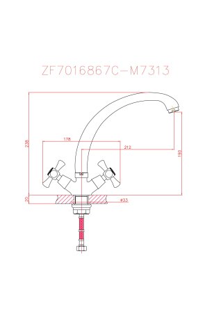 Смеситель для кухни HAIBA CRON CN4242-3 