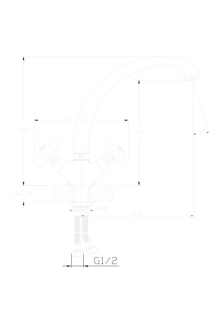 Смеситель двуручковый для кухни с керамической ручкой HAIBA HB4218 хром 