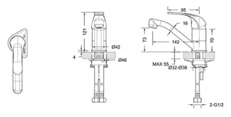 Смеситель Bravat Fit F1233188CP-RUS FIT для раковины 
