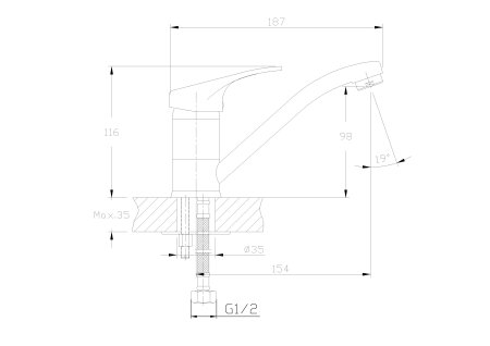 Смеситель для раковины HAIBA HB4513-K 