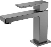 Смеситель для раковины Boheme Qubic 471-GM Оружейная сталь матовая