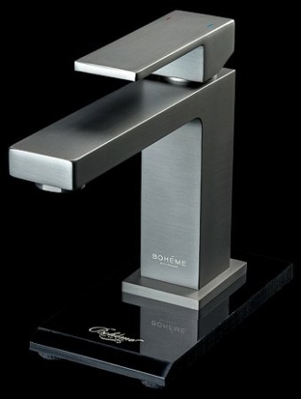Смеситель для раковины Boheme Qubic 471-GM Оружейная сталь матовая 