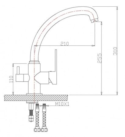 Смеситель для кухонной мойки Zorg Clean Water ZR 315 YF-33 хром 